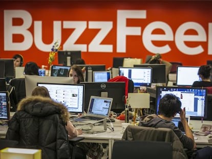 Redação do BuzzFeed em Nova York.