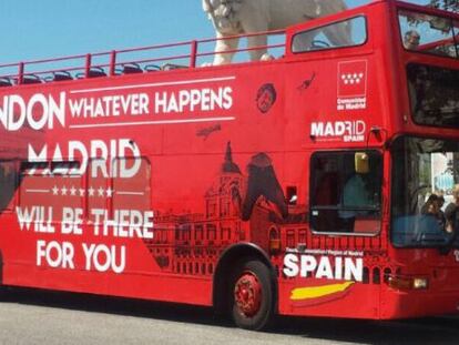 Así son los autobuses que promocionan Madrid en la City