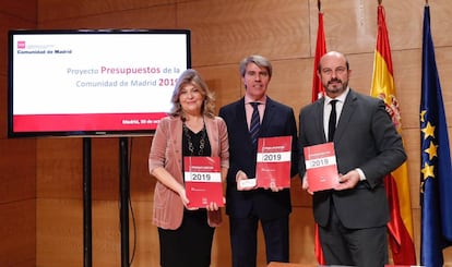 Engracia Hidalgo, Ángel Garrido y Pedro Rollán.