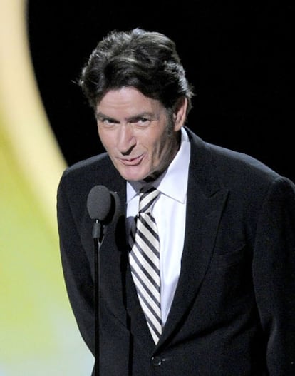 Charlie Sheen, durante la ceremonia de los Emmy 2011