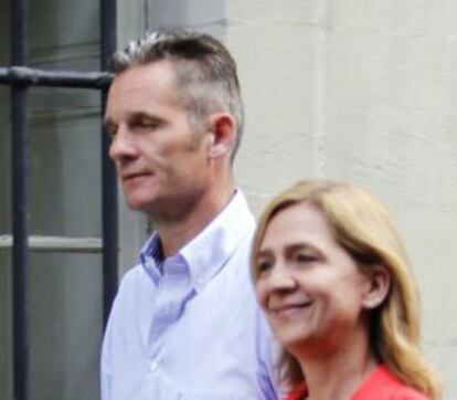 A 2014 file photo of Cristina de Borbón and her husband Inaki Urdangarin.