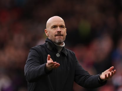 Erik ten Hag, entrenador del Manchester United, durante un encuentro de la Premier.