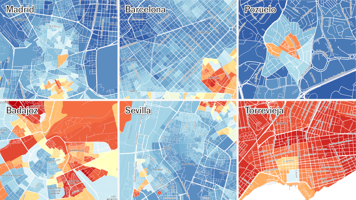 ¿Cómo de ricos son tus vecinos? El mapa de la renta de los españoles, calle a calle