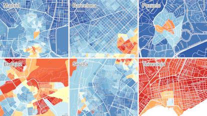 ¿Cómo de ricos son tus vecinos? El mapa de la renta de los españoles, calle a calle