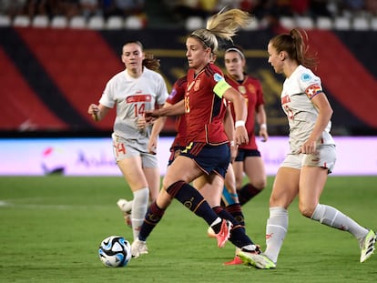 Alexia Putellas, en uno de los partidos de España en la Nations League, contra Suiza.