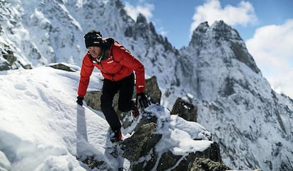 Kilian Jornet, corredor de carreras de monta&ntilde;a, durante una de las carreras en Chamonix, en 2014. 