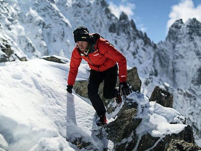 Kilian Jornet, corredor de carreras de monta&ntilde;a, durante una de las carreras en Chamonix, en 2014. 