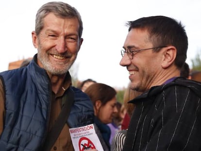 Julio Rodr&iacute;guez y Juan Carlos Monedero, el 4 de mayo.