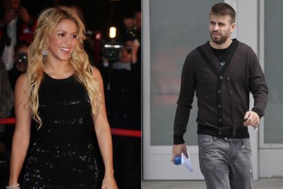 La cantante Shakira y el jugador del Barcelona Gerard Piqué.