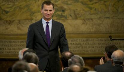 Felipe VI el pasado lunes en el acto en el Palacio Real de Madrid para honrar la ley que devuelve la nacionalidad a los sefard&iacute;es de origen espa&ntilde;ol.