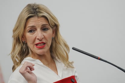 La vicepresidenta segunda del Gobierno y ministra de Trabajo y Economía, Yolanda Díaz, el día 19 de enero.
