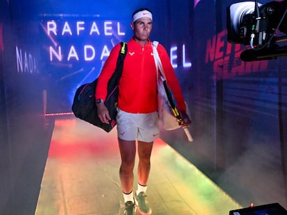 Llegada de Rafael Nadal al The Netflix Slam, en MGM Resorts de Las Vegas (EE UU), a principios de marzo.