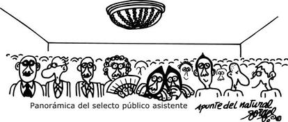 Vi&ntilde;eta creada por Forges sobre la concurrencia a la primera jornada de &#039;Lecciones y maestros&#039;.