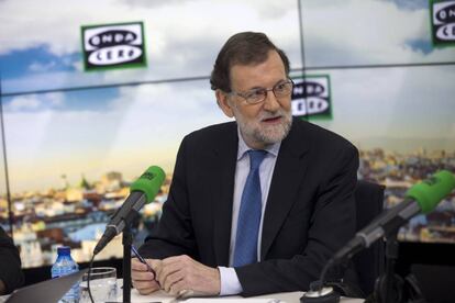 Mariano Rajoy, durante la entrevista en &#039;M&aacute;s de uno&#039;. de Onda Cero.