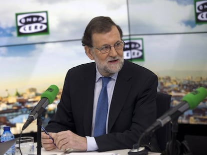 Mariano Rajoy, durante la entrevista en &#039;M&aacute;s de uno&#039;. de Onda Cero.