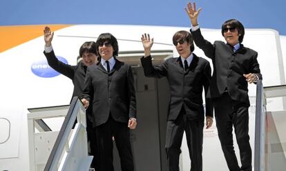 Recreación de la llegada de los Beatles a Madrid en 1965.
