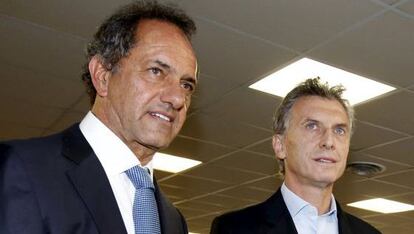 Mauricio Macri y Daniel Scioli.