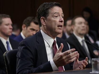 James Comey, durante su testimonio ante el Comit&eacute; de Inteligencia del Senado.