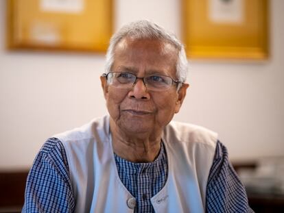 Muhammad Yunus, Premio Nobel de Paz, en entrevista con el diario EL PAÍS, al norte de Bogotá, el 10 de noviembre de 2022.