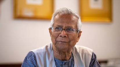 Muhammad Yunus, Premio Nobel de Paz, en entrevista con el diario EL PAÍS, al norte de Bogotá, el 10 de noviembre de 2022.