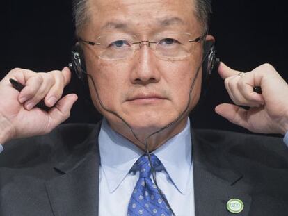 Jim Yong Kim durante una reuni&oacute;n del BM el pasado 13 de abril. 