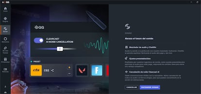 Interfaz de SteelSeries Sonar
