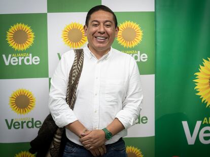 Carlos Amaya, durante una rueda de prensa en Bogotá, el 13 de Junio del 2023.