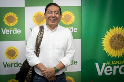Carlos Amaya, durante una rueda de prensa en Bogotá, el 13 de Junio del 2023.