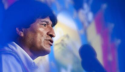 Evo Morales durante su d&eacute;cimo discurso a la naci&oacute;n.