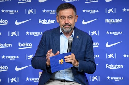 Bartomeu, hace dos semanas durante la presentación de Pedri. / NOELIA DENIZ (GETTY)