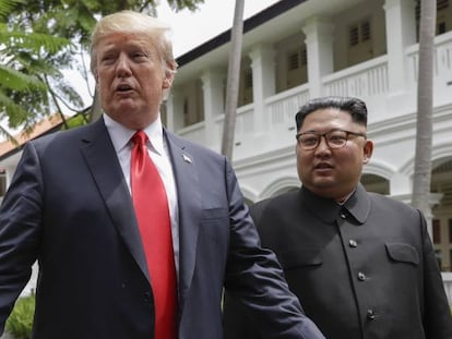 Donald Trump y Kim Jong Un  en el hotel Capella en Sentosa Island (Singapur)