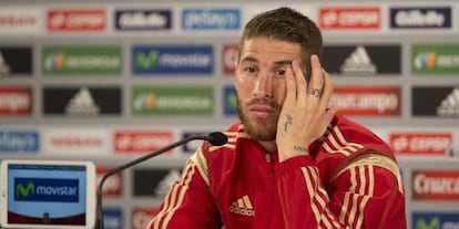 Ramos, en roda de premsa a Las Rozas.