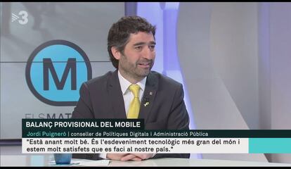 El conseller Puigneró durant l'entrevista a TV3.