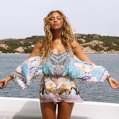 Beyoncé, de vacaciones sin maquillaje.