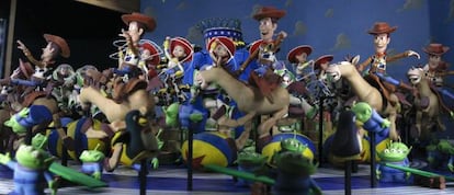 Parte del zoótropo de Pixar dedicado a sus personajes de 'Toy story', y que cierra la exposición de CaixaForum