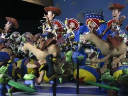 Parte del zo&oacute;tropo de Pixar dedicado a sus personajes de &#039;Toy story&#039;, y que cierra la exposici&oacute;n de CaixaForum