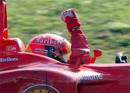 Michael Schumacher tras ganar ayer el Gran Premio de Brasil.