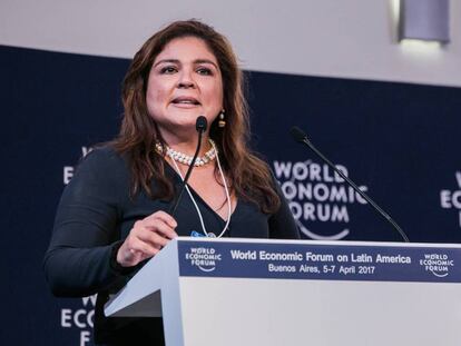 Marisol Argueta, directora para Am&eacute;rica Latina del Foro Econ&oacute;mico Mundial, en Buenos Aires, en abril. 