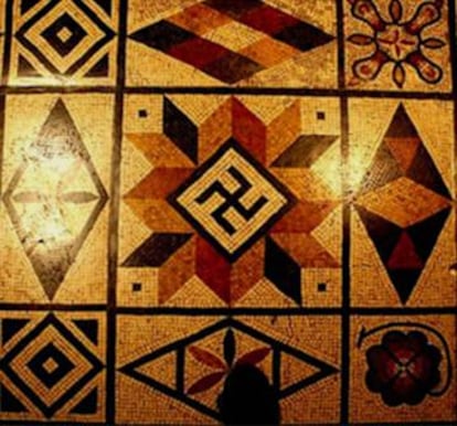 Mosaico romano en Lyon (Francia).