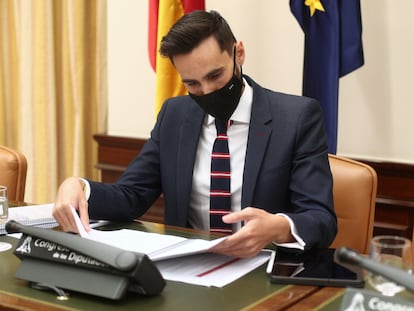 El secretario de Estado de Seguridad, Rafael Pérez, durante su comparecencia en la Comisión de Interior en el Congreso de los Diputados.
EUROPA PRESS/E. Parra. POOL - Europa Press