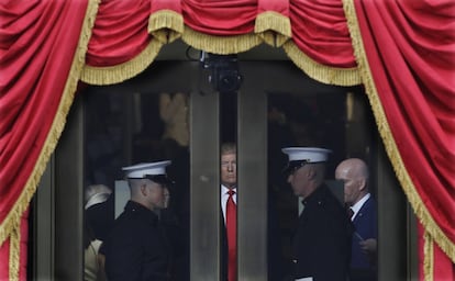 El presidente electo, Donald Trump, momentos antes del juramento de su cargo, el 20 de enero.