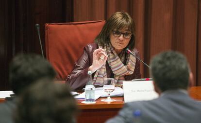 Marta Pujol, durante su comparecencia en la comisión de investigación.