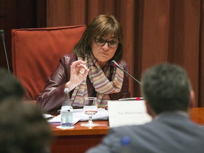 Marta Pujol durant la seva compareixença al Parlament.