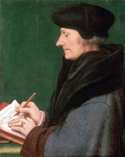 Erasmo de Róterdam, retratado por Holbein.