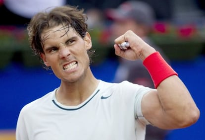 Nadal celebra su victoria ante Ramos