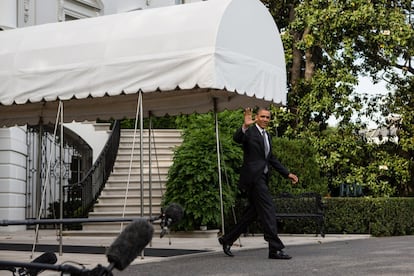 Barack Obama sale de la Casa Blanca este viernes 18 de mayo para viajar a Camp David (Maryland) con ocasión de la cumbre del G-8.