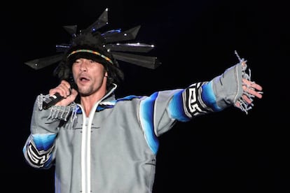 Jamiroquai en un concierto.