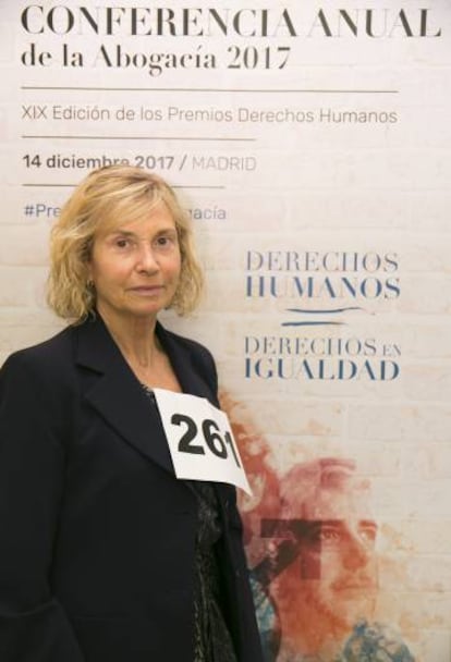 Carmen Valero con el dorsal 261, el jueves, en Madrid. 