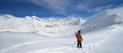 Panorama del glaciar Aletsch desde el punto Moosfluh.