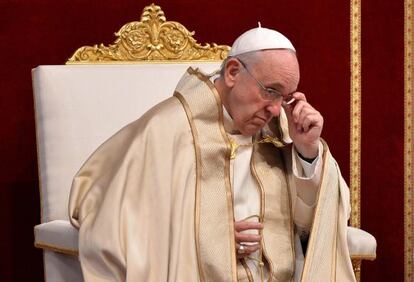 O papa Francisco, durante missa no Vaticano. 